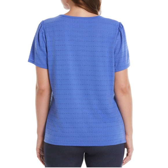 Rafaella Ladies Eyelet Top -  Amparo Blue - Size XL - NWT - Picture 2 of 7